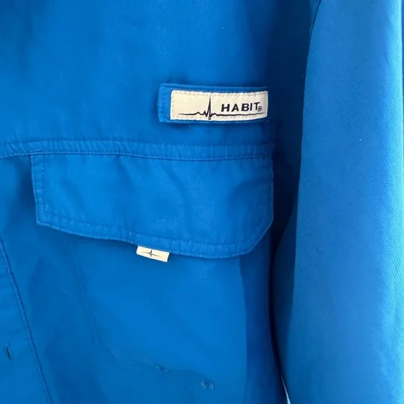 Habitat Men's Vibrant Blue Casual Button Down Shirt - Picture 3 of 3